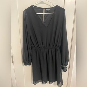 Black long sleeved dress, see through sleeves